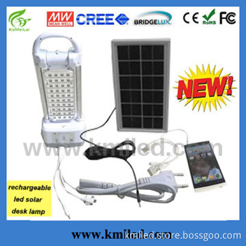 4 Interface Mobile Phone Charger Rechargeable Solar LED Desk Light